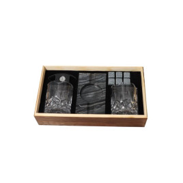 Angelo exkluzív Whiskys pohár szett fa díszdobozban tartozékokkal