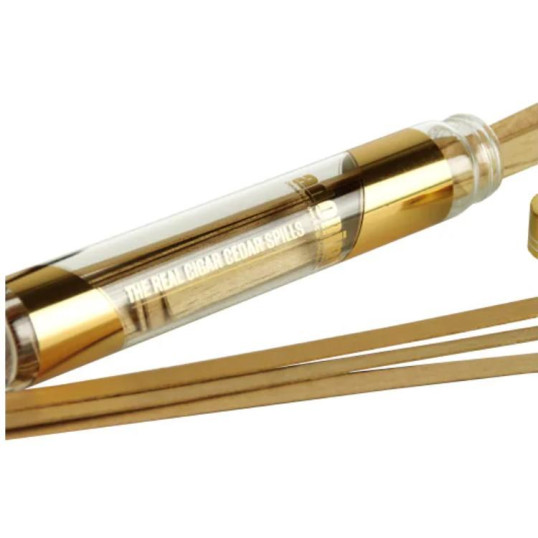 Adorini márkájú, cédrusfából készült szivargyújtó pálca - átlátszó hengerben