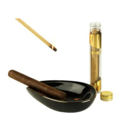 Adorini márkájú, cédrusfából készült szivargyújtó pálca - átlátszó hengerben