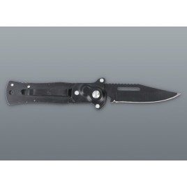 Fekete rugós zsebkés övcsipesszel – 15,1 cm