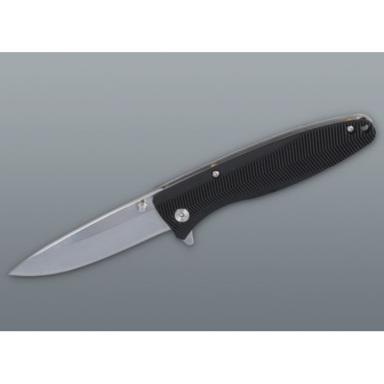 Összecsukható vadászkés fekete, gumírozott hatású markolattal – 20,5 cm