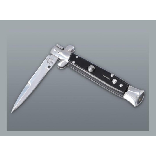 Szicíliai tőr erős rugóval - Fekete műanyagból készült markolattal