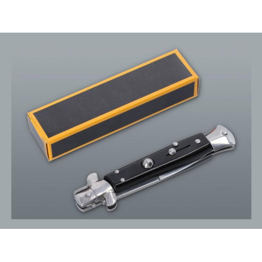 Szicíliai tőr erős rugóval - Fekete műanyagból készült markolattal