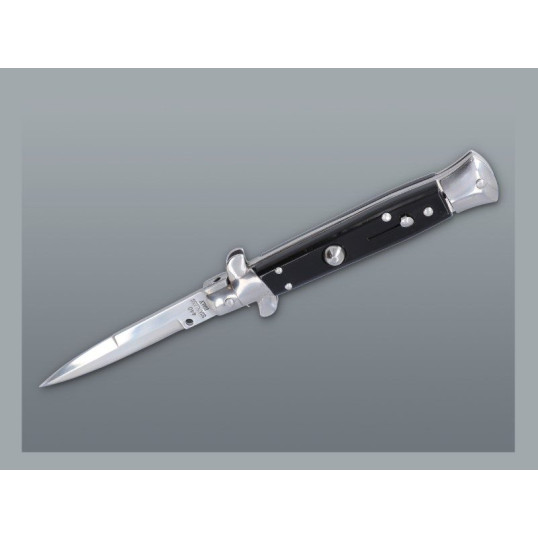 Szicíliai tőr erős rugóval - Fekete műanyagból készült markolattal