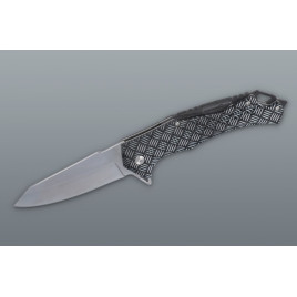 Összecsukható kés mintázott fekete markolattal – 23 cm