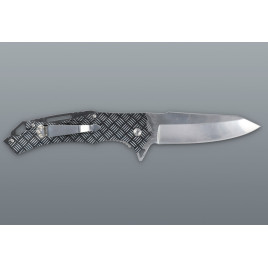 Összecsukható kés mintázott fekete markolattal – 23 cm