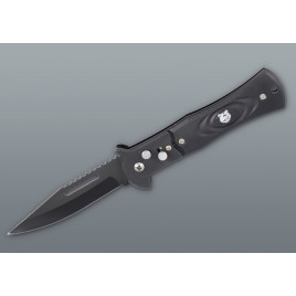 Rugós zsebkés Tigris mintás fekete markolattal – 20,2 cm