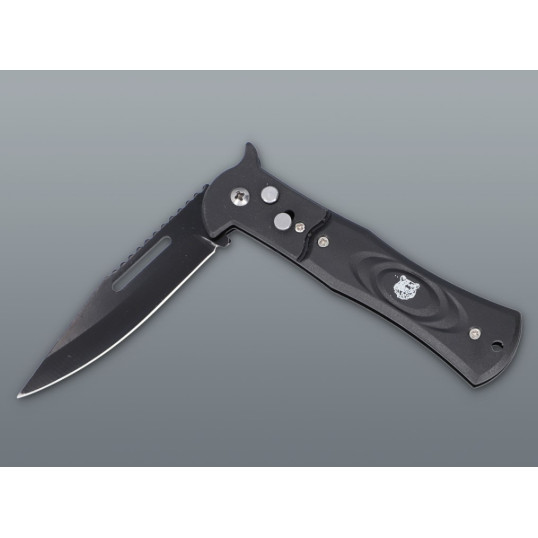 Rugós zsebkés Tigris mintás fekete markolattal – 20,2 cm