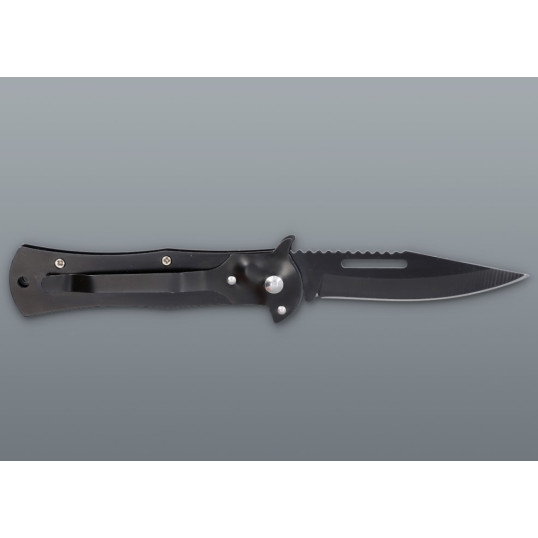 Rugós zsebkés Tigris mintás fekete markolattal – 20,2 cm