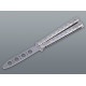 Ezüst színű balisong pillangókés lyukacsos pengével – 22 cm