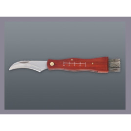 Praktikus gombászkés - Vörösesbarna színű fából készített nyéllel - 20 cm