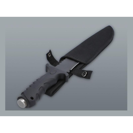 Nagyméretű fekete színű vadászkés - Szövetből készült tokkal