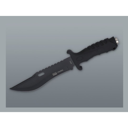 Nagyméretű fekete színű vadászkés - Szövetből készült tokkal