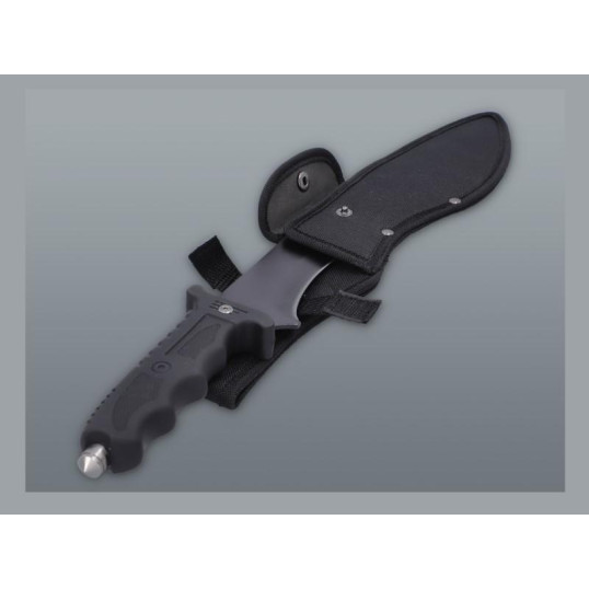 Nagyméretű fekete színű kés - Szövetből készült tokkal