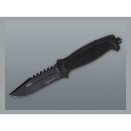 Közepes méretű fekete színű túrázó kés - Falra rögzíthető tokkal