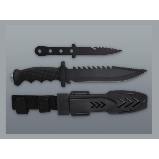 Nagyméretű túrázó kés szett - Övre rögzíthető tokkal