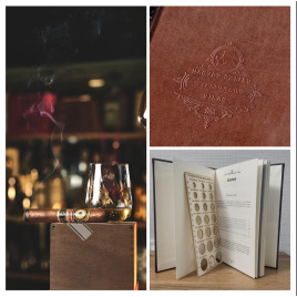 Szivarnapló kezdő és gyakorlott szivarosok részére, dombornyomott bőr borítással