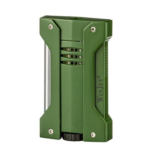 WinJet márkájú, military zöld és fekete színű szivaros szett - szivaröngyújtóval és szivarvágóval