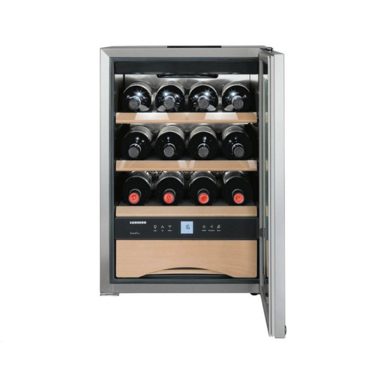 Liebherr borhűtő szekrény Wkes 653, nemesacél borítással 12 bordói palack számára - Prémium minöség