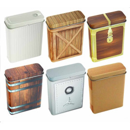 Fém cigaretta tárca 20 szál cigarettának - fadoboz mintás