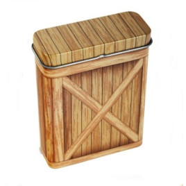 Fém cigaretta tárca 20 szál cigarettának - fadoboz mintás