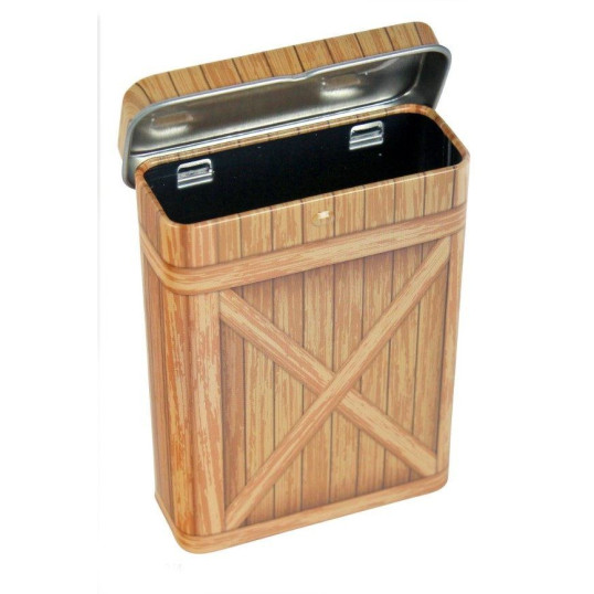 Fém cigaretta tárca 20 szál cigarettának - fadoboz mintás