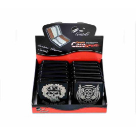 Gentelo fém cigaretta tárca 20 szál cigarettának - Born to be Free koponya mintával