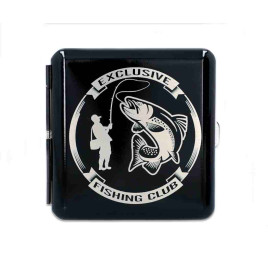 Gentelo fém cigaretta tárca 20 szál cigarettának - Exclusive Fishing Club hal mintával
