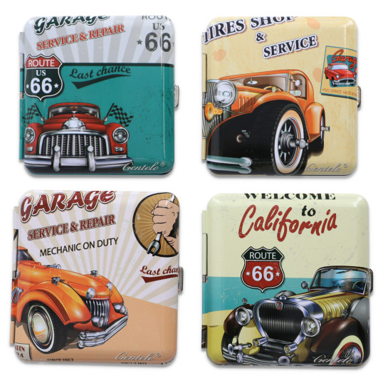 Gentelo fém cigaretta tárca 20 szál cigarettának - Garage Service & Reapir mintával