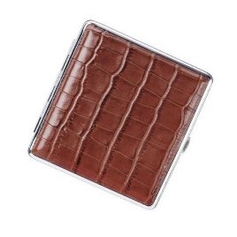 Cigaretta tárca - 20 cigaretta részére-barna krokodilbőr hatású