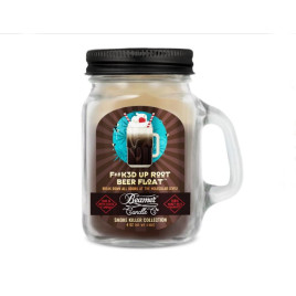 Smoke Killer illatgyertya üvegedényben, füllel és fém kupakkal – Root Beer Float - kicsi