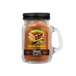 Smoke Killer illatgyertya üvegedényben, füllel és fém kupakkal – Super High Caramel Pies - kicsi