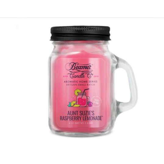 Smoke Killer illatgyertya üvegedényben, füllel és fém kupakkal – Aunt Suzie’s Raspberry Lemonade - kicsi