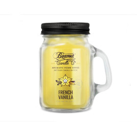 Smoke Killer illatgyertya üvegedényben, füllel és fém kupakkal – French Vanilla - kicsi