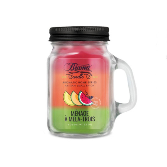 Smoke Killer illatgyertya üvegedényben, füllel és fém kupakkal – Ménage à Melà-Trois - kicsi