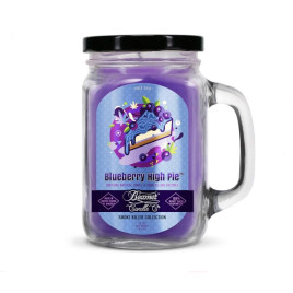 Smoke Killer illatgyertya üvegedényben, füllel és fém kupakkal – Blueberry High Pie - nagy