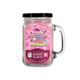 Smoke Killer illatgyertya üvegedényben, füllel és fém kupakkal – Candy Store - nagy