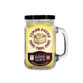 Smoke Killer illatgyertya üvegedényben, füllel és fém kupakkal – Lemon Pound Cake - nagy