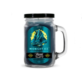 Smoke Killer illatgyertya üvegedényben, füllel és fém kupakkal – Midnight Ice - nagy