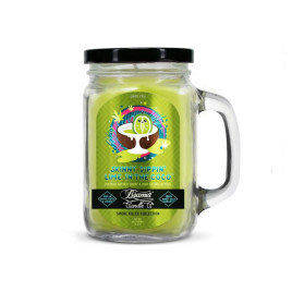 Smoke Killer illatgyertya üvegedényben, füllel és fém kupakkal – Skinny Dippin’ Lime in the Coco - nagy