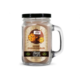 Smoke Killer illatgyertya üvegedényben, füllel és fém kupakkal – Sugar Cookie Edibles - nagy