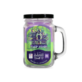 Smoke Killer illatgyertya üvegedényben, füllel és fém kupakkal – Trap House - nagy