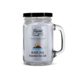 Smoke Killer illatgyertya üvegedényben, füllel és fém kupakkal – Black Lava – Hawaiian Sea Salt - nagy
