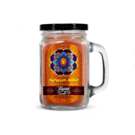 Smoke Killer illatgyertya üvegedényben, füllel és fém kupakkal – Moroccan Amber - nagy