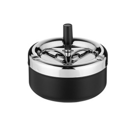 Angelo pörgős vihar hamutartó - 13 cm - fekete/króm