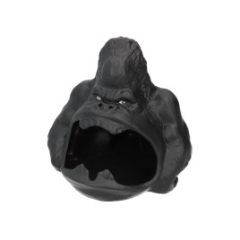 Gorilla fejet ábrázoló kerámia hamutartó - Fekete színű