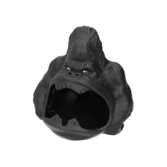 Gorilla fejet ábrázoló kerámia hamutartó - Fekete színű