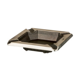 Angelo gyártmányú fém szivarhamutál 4 szivar részére - szálcsiszolt króm peremmel