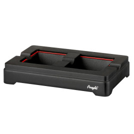 Angelo szivar hamutál alumínium színűre porfestett, matt fekete színben, piros díszcsíkkal, 2 szál szivarnak