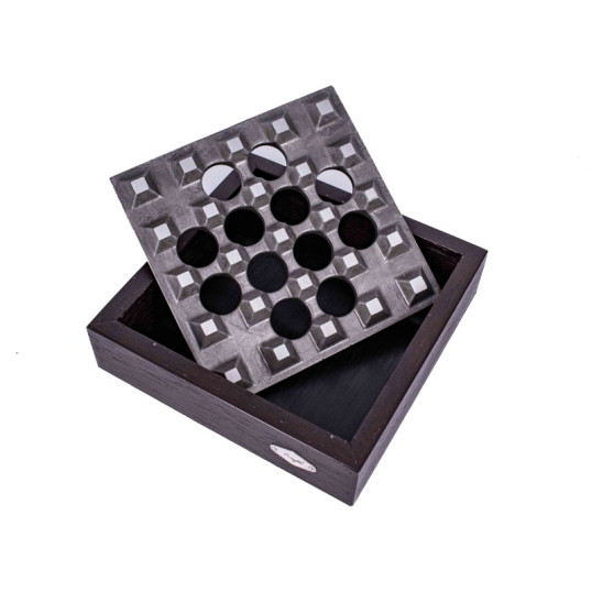 Angelo 4 szivaros szivar hamutál, fa és fém kivitelben – sötétszürke